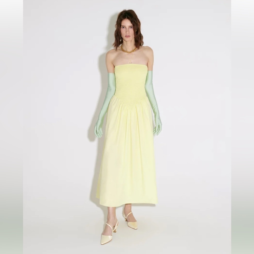 Anna October Lea Yellow Midi Dress - Picture 3 of 14